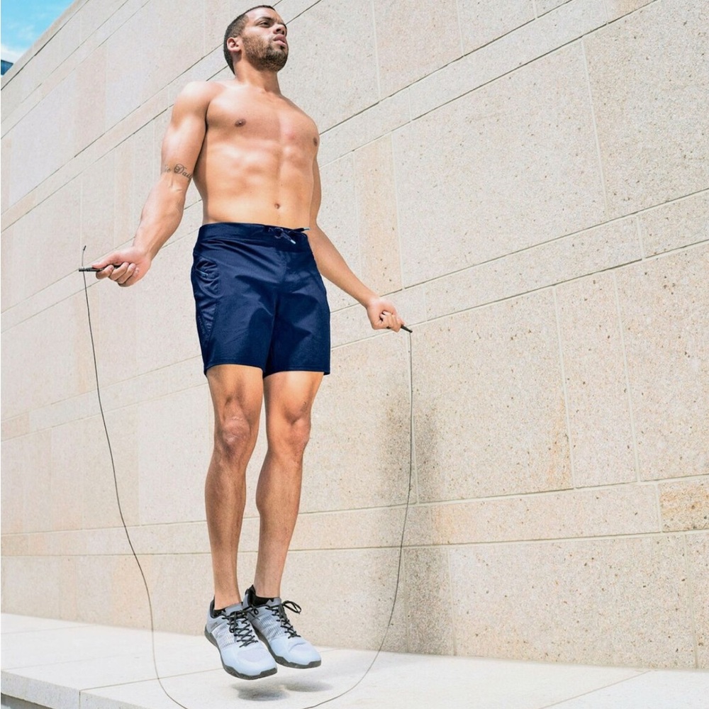 HYLETE 'Verge II Flex-Woven' Men's Zip Pocket Workout / Active Shorts NAVY NWT
